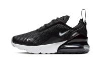 Nike Air Max 270 Амортизация Износостойкие Низкие Кроссовки для Детей Lifestyle Черные Белые для Возраста 3-7 Лет