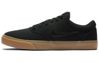 Nike SB Charge Холст Покрытие Противоскользящие Низкие Кроссовки для Скейтбординга Унисекс Черный Натуральная Резина