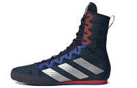 Adidas Box Hog 4 Удобная противоскользящая высокая обувь для бокса унисекс черного и серебряного цвета
