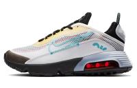 Nike Air Max 2090 Винтаж Амортизация Дышащие Низкие Кроссовки для Беговых Занятий Детские Белые Синие Желтые