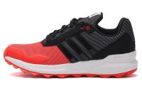 Adidas Амортизация Износостойкие Низкие Беговые Кроссовки Мужские Черно-Белые-Красные