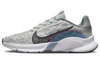 Nike SuperRep Go 3 Next Nature Flyknit Амортизация Противоскользящие Низкие Кроссовки для тренировок Женские Серые