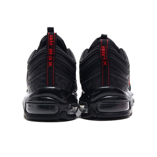 Nike Air Max 97 Сетка Кожа Низкий Верх Воздушная Подушка Марафон Беговые Кроссовки Мужские Черные