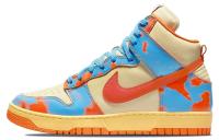 Nike Dunk High 1985 Высокие Кроссовки для скейтбординга Унисекс Сине-оранжевый ACID Wash
