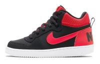 Nike Court Borough MID Противоскользящий Устойчивый к износу Дышащий MID Топ Детские Скейтбординги Черный Красный