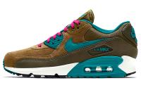 Nike Air Max 90 Замша Амортизация Износостойкие Низкие Кроссовки для Бега Женские Коричнево-Зеленые