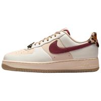 Nike Air Force 1 Кожа Амортизация Низкие Кеды Скейтборд Обувь Женские Розовый Белый Красный