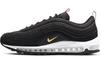 Nike Air Max 97 Легкий Low Топ Беговые кроссовки Унисекс Черный Золотой