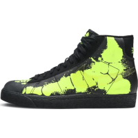 Nike Blazer Mid противоскользящий Anti KICK MID Топ для детских скейтбордингов Черный Желтый Подростки