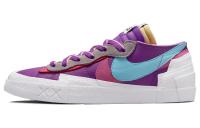 KAWS X Sacai X Nike Blazer Фиолетовый Dusk Low Топ Скейтборд Кроссовки Унисекс Фиолетовый