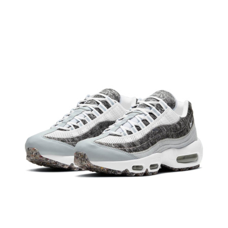 Nike Air Max 95 Текстиль Синтетическая кожа Низкий верх Повседневные беговые кроссовки Женские Мраморный серый Белый