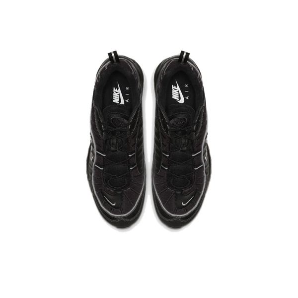 Nike Air Max 98 Low Топ Амортизирующие Повседневные Беговые Кроссовки Мужские Черные Серебряные
