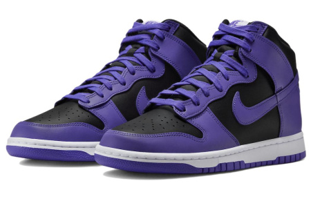 Nike Dunk High 'Психический Фиолетовый и Черный' Удобные Высокие Кеды Повседневная Скейтборд Обувь Мужская