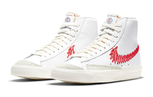Nike Blazer CNY MID Топ Детские Скейтбординги Белый Красный