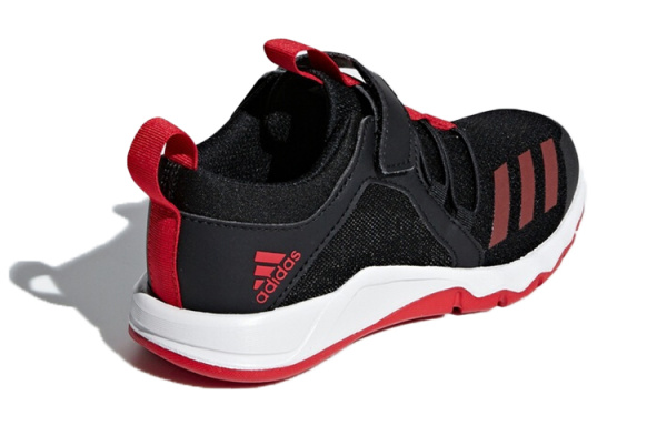 Adidas Rapidaflex El K Slip-Resistant и Breathable Низкий Топ Детская Беговая Обувь Черный Красный Детский