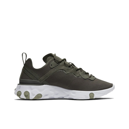 Nike React Element 55 ПУ (полиуретан) Низкие беговые кроссовки Женские Армейский зеленый