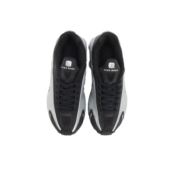 Nike Shox R4 Low Топ Повседневные Беговые Кроссовки Мужские Серебристо-Черные Синие