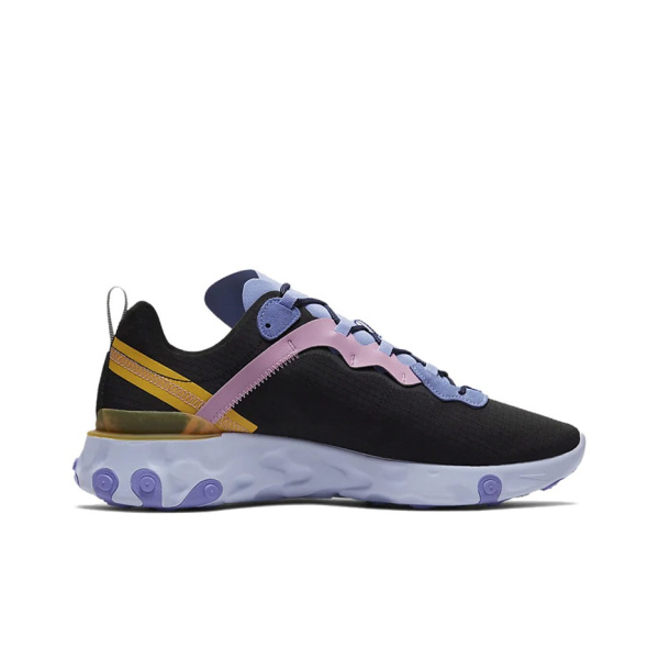 Nike React Element 55 Ткань Нескользящие Легкие Низкие Беговые Кроссовки Унисекс Черные Розовые
