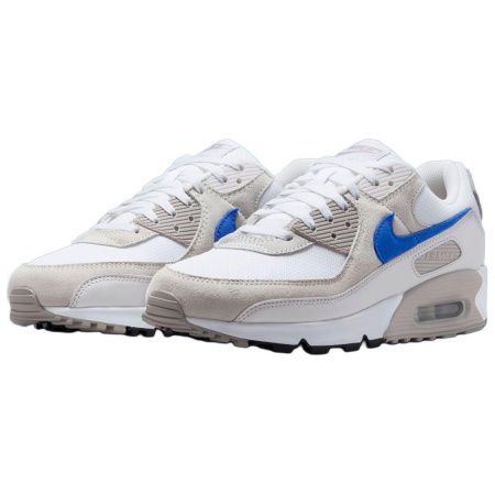 Nike Air Max 90 Устойчивый к истиранию Низкий Топ Повседневные Беговые кроссовки Унисекс Белый Серый Синий