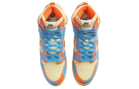 Nike Dunk High 1985 Высокие Кроссовки для скейтбординга Унисекс Сине-оранжевый ACID Wash