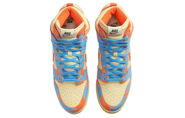 Nike Dunk High 1985 Высокие Кроссовки для скейтбординга Унисекс Сине-оранжевый ACID Wash