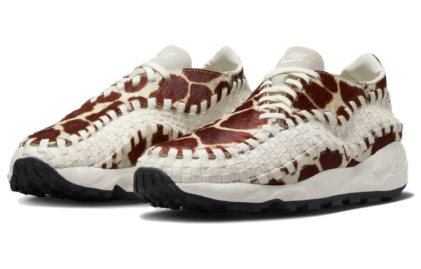 Nike Footscape Ткани вязаные Натуральный и Коричневый Противоскользящий Низкий Топ Повседневная обувь Женская