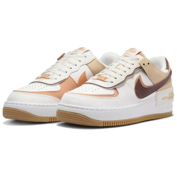 Nike Air Force 1 Low Топ Скейтборд Кроссовки Женские Белый Коричневый