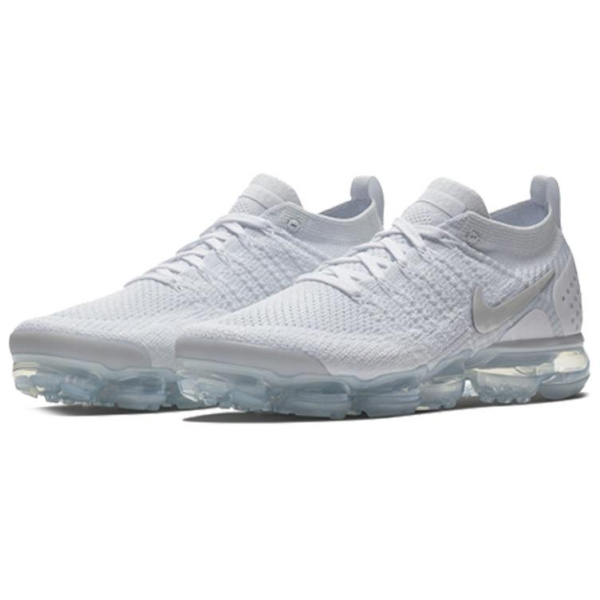 Nike VaporMax Flyknit 2 Комфортный Низкий Топ Воздушная Подушка Повседневные Беговые Кроссовки Мужские Белые