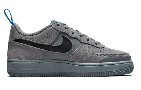 Nike Air Force 1 Замша Амортизация Низкие Кеды для Скейтбординга Детские Серые