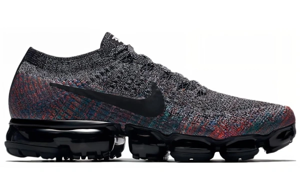 Nike VaporMax Flyknit Low Повседневные беговые кроссовки для женщин черные и красные