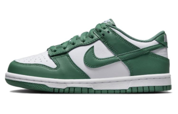 Nike Dunk Low кожа низкий топ детские скейтбординги зеленый белый унисекс