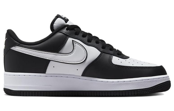 Nike Air Force 1 'Панда' Кожа Повседневные Скейтбординг Кроссовки Низкие Унисекс Белый Черный