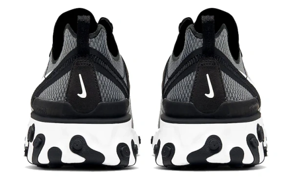 Nike React Element 55 Ткань Anti-Slip Легкий Низкий Верх Повседневные Беговые Кроссовки Унисекс Черный Белый