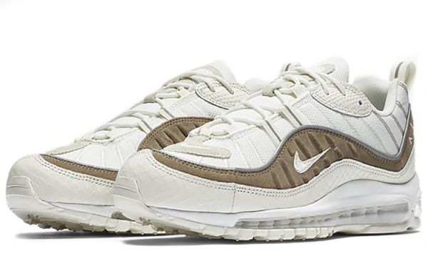 Nike Air Max 98 Комфортные Легкие Низкие Беговые Кроссовки Мужские Белые