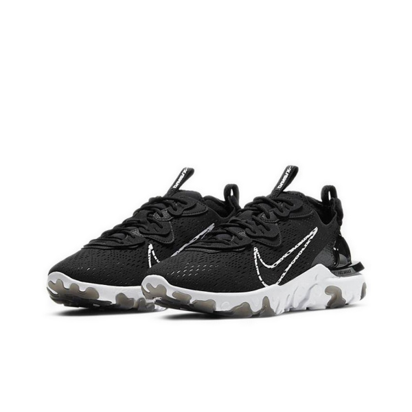 Nike React Vision Сетка Амортизация Дышащий Покрытие Низкие Кроссовки для Бега Мужские Черно-Белые