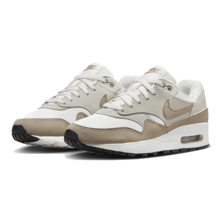Nike Air Max 1 Амортизация Устойчивость к истиранию Дышащие Низкие Кеды для Детей Лайфстайл Белый Коричневый Детский