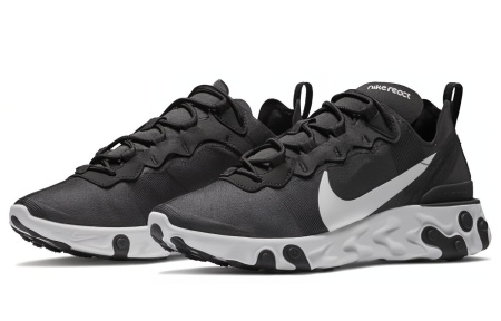 Nike React Element 55 Ткань Устойчивая к истиранию Низкий Топ ТРЕНИРОВОЧНАЯ БЕЖЕВАЯ БЕЛАЯ Обувь Женская