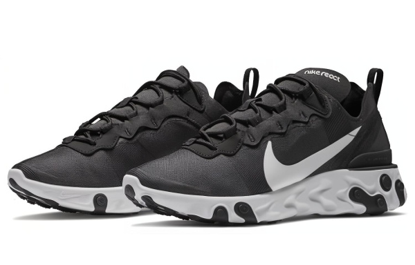 Nike React Element 55 Ткань Устойчивая к истиранию Низкий Топ ТРЕНИРОВОЧНАЯ БЕЖЕВАЯ БЕЛАЯ Обувь Женская