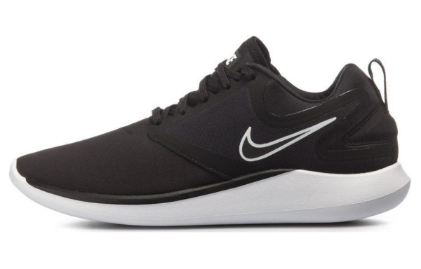 Nike Lunarsolo Амортизация и Дышащий Низкий Топ Беговые кроссовки Мужские Черный Белый