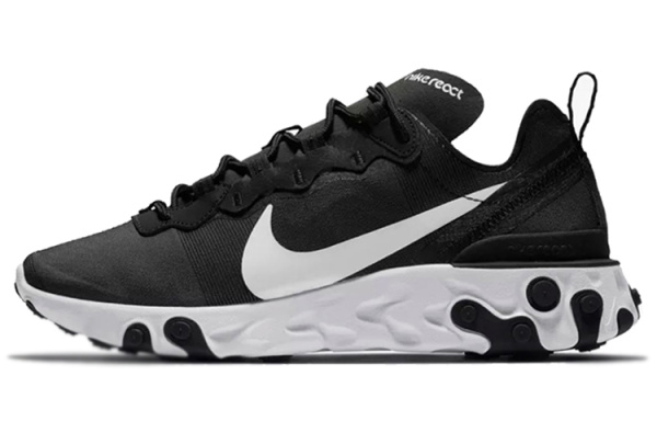 Nike React Element 55 Ткань Устойчивая к истиранию Низкий Топ ТРЕНИРОВОЧНАЯ БЕЖЕВАЯ БЕЛАЯ Обувь Женская