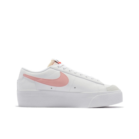 Nike Blazer Платформа Синтетическая кожа Удобные Низкие Кроссовки для скейтбординга Женские Белые