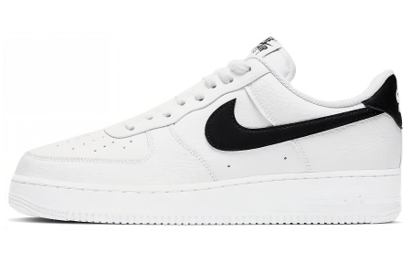 Nike Air Force 1 'Белый и Черный' Кожа Противоскользящие Низкие Кроссовки для скейтбординга Мужские Белый Черный
