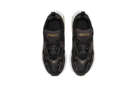 Nike Air Max 200 Аbrasion Resistant Низкие Кроссовки для Бега Черный Золото Детские Возраст 3-7 Лет