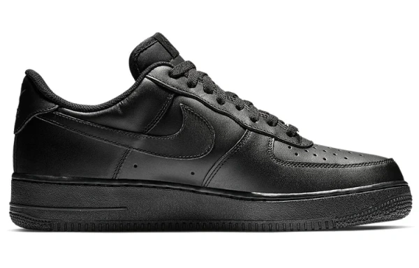 Nike Air Force 1 07 Черный воин Винтаж Устойчивые к истиранию Низкие Кроссовки для скейтбординга Унисекс Черные