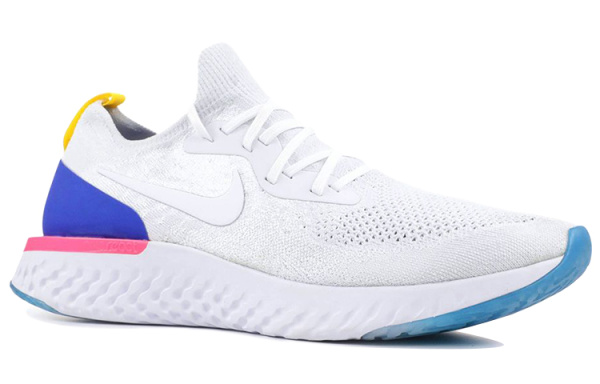 Nike Epic React Flyknit 1 Удобные противоскользящие легкие низкие повседневные беговые кроссовки Мужские Белый Синий