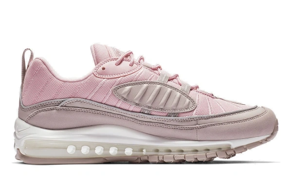 Nike Air Max 98 Винтаж Кожа Низкие Кроссовки с воздушной подушкой для бега Повседневные Мужские Вишневый цветок Розовый