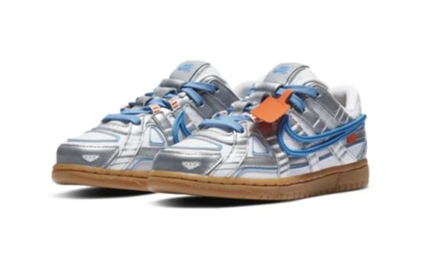 Off Белый X Nike Rubber Dunk 'Университетский синий' Комфортные Низкие Кеды для Детей для Скейтбординга Каролина Блю