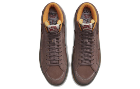 Nike SB Blazer MID Удобный MID Топ Скейтборд Кроссовки Унисекс Коричневый