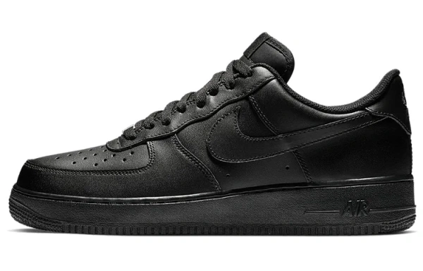 Nike Air Force 1 07 Черный воин Винтаж Устойчивые к истиранию Низкие Кроссовки для скейтбординга Унисекс Черные