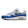 Nike Air Max 1 Комфортные Устойчивые к Износу Низкие Кроссовки для Беговых Занятий Детские Белые и Синие